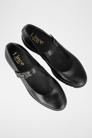 Babies compensés en cuir Garbo - Noir