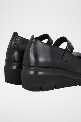 Babies compensés en cuir Garbo - Noir