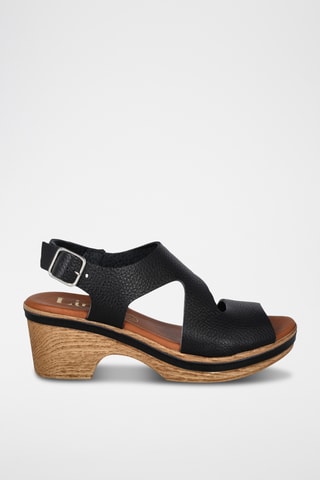 Sandales à talons en cuir Cerdeña - Noir