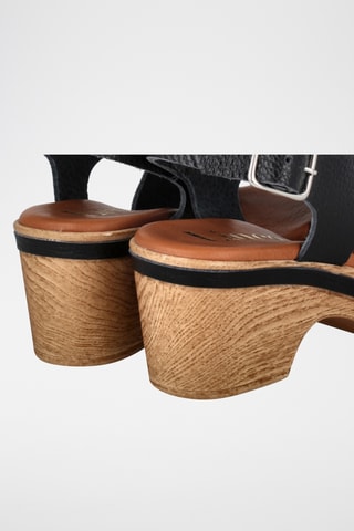 Sandales à talons en cuir Cerdeña - Noir