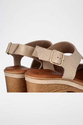 Sandales à talons en cuir Cerdeña - Beige