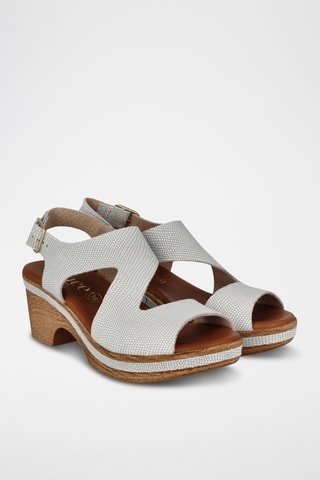 Sandales à talons en cuir Cerdeña - Blanc