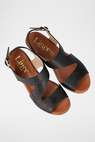 Sandales à talons en cuir Cerdeña - Noir