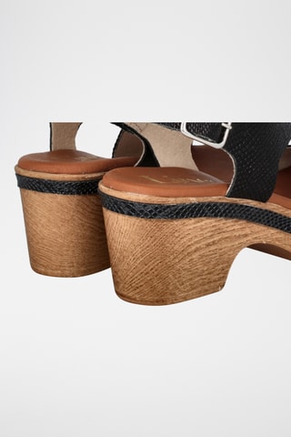 Sandales à talons en cuir Cerdeña - Noir