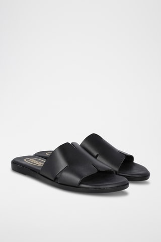 Mules en cuir Menorca - Noir