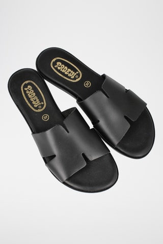 Mules en cuir Menorca - Noir