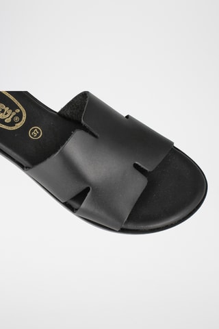 Mules en cuir Menorca - Noir