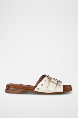Mules en cuir Samy - Blanc