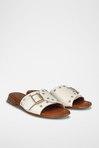 Mules en cuir Samy - Blanc