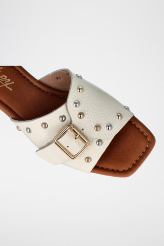 Mules en cuir Samy - Blanc