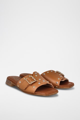Mules en cuir Samy - Camel