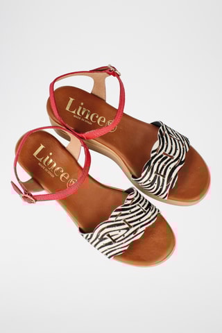 Sandales compensées en cuir Azores - Rouge