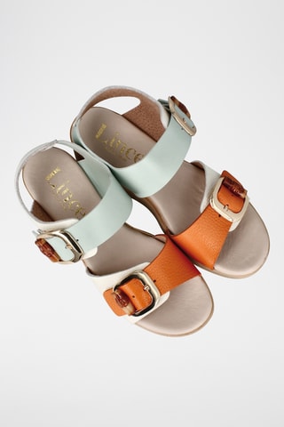 Sandales compensées en cuir Azores - Beige