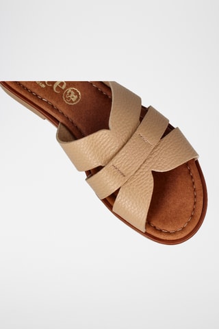 Mules en cuir Maca - Beige