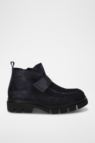 Bottines en cuir Aby - Bleu marine