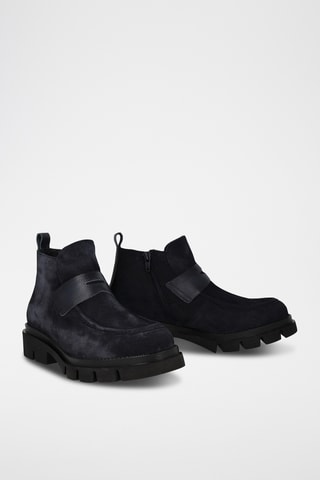 Bottines en cuir Aby - Bleu marine