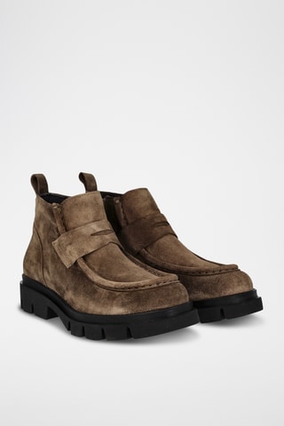 Bottines en nubuck Aby - Beige