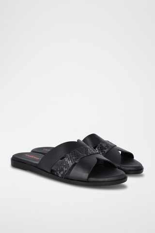 Mules en cuir Menorca - Noir