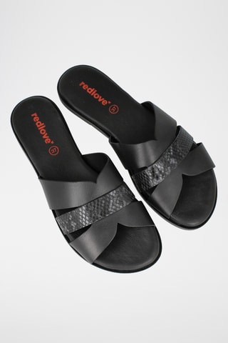 Mules en cuir Menorca - Noir