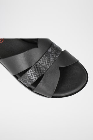 Mules en cuir Menorca - Noir