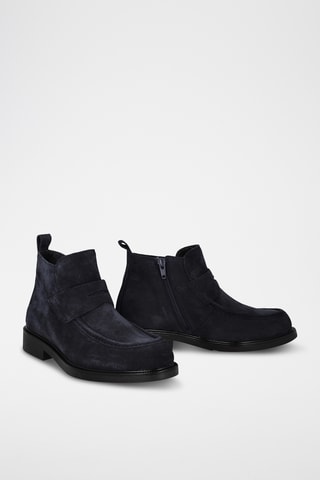 Bottines en nubuck Noa - Bleu marine