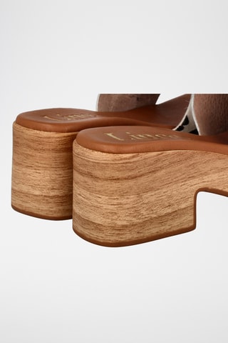 Mules à talons en cuir Abril - Ecru