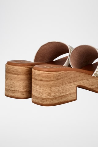 Mules à talons en cuir Abril - Doré