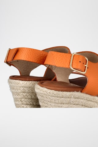 Sandales compensées en cuir Yuste - Orange