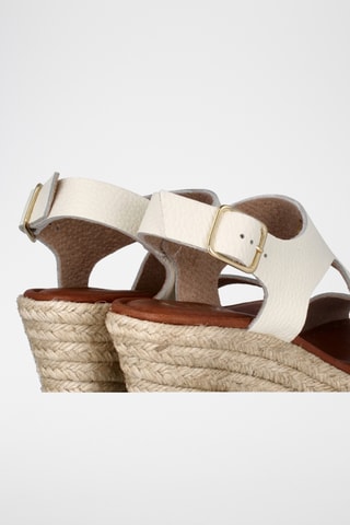 Sandales compensées en cuir Yuste - Blanc