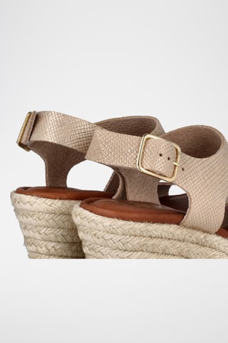 Sandales compensées en cuir Yuste - Beige