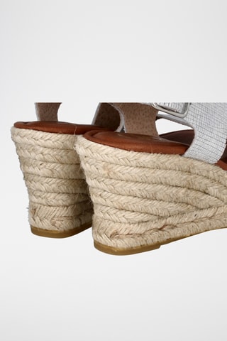 Sandales compensées en cuir Yuste - Argenté