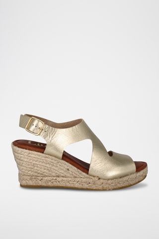 Sandales compensées en cuir Yuste - Doré