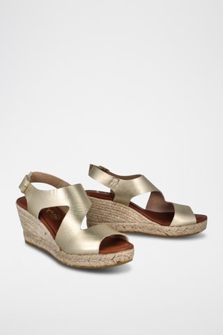 Sandales compensées en cuir Yuste - Doré