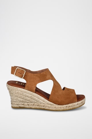 Sandales compensées en nubuck Yuste - Marron