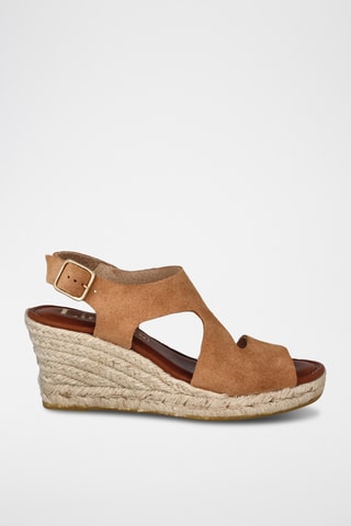 Sandales compensées en nubuck Yuste - Camel