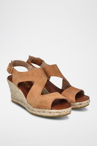 Sandales compensées en nubuck Yuste - Camel