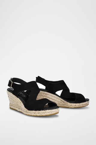 Sandales compensées en nubuck Yuste - Noir