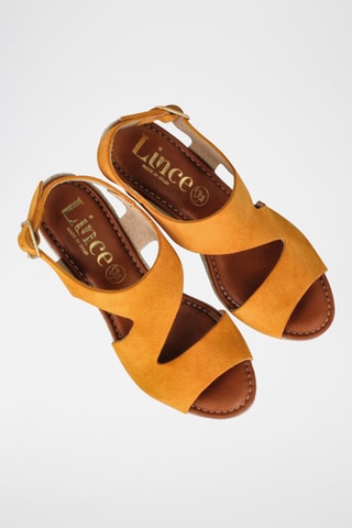 Sandales compensées en nubuck Yuste - Moutarde