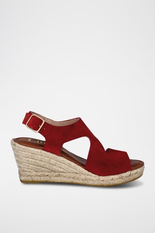 Sandales compensées en nubuck Yuste - Rouge