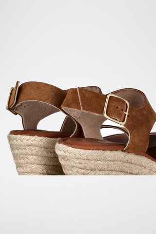 Sandales compensées en nubuck Yuste - Marron