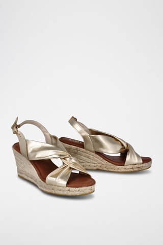 Sandales compensées en cuir Yuste - Doré