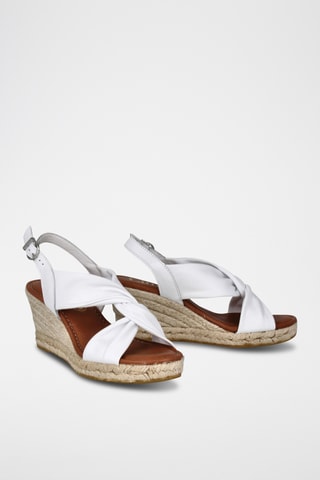 Sandales compensées en cuir Yuste - Blanc