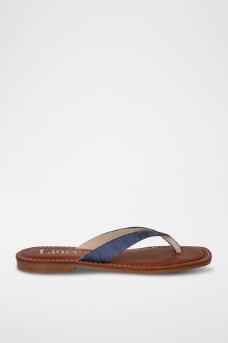 Sandales en cuir Lanka - Bleu marine