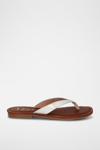 Sandales en cuir verni Lanka - Beige