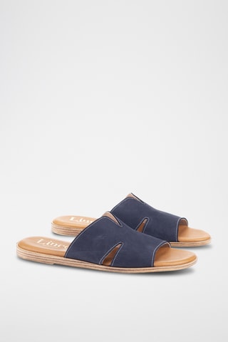 Mules en nubuck Menorca - Bleu marine