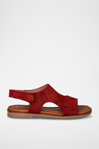 Sandales en nubuck Aruba - Rouge