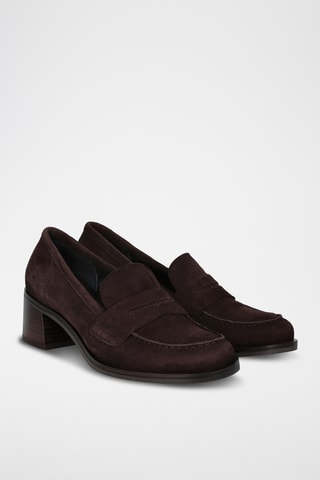 Mocassins à talons en nubuck Marvel - Marron
