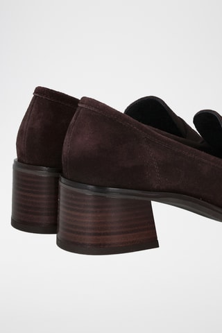 Mocassins à talons en nubuck Marvel - Marron