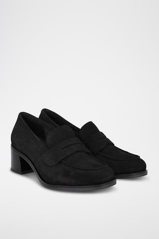 Mocassins à talons en nubuck Marvel - Noir