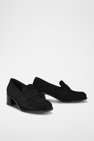 Mocassins à talons en nubuck Marvel - Noir